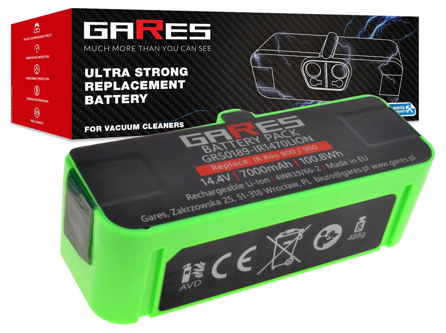 Akumulátor Gares pre iRobot Roomba 900 960 961 964 965 970 980 986 14,4V 7Ah