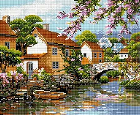 Diamantová mozaika na křoví 40x50 Ipicasso