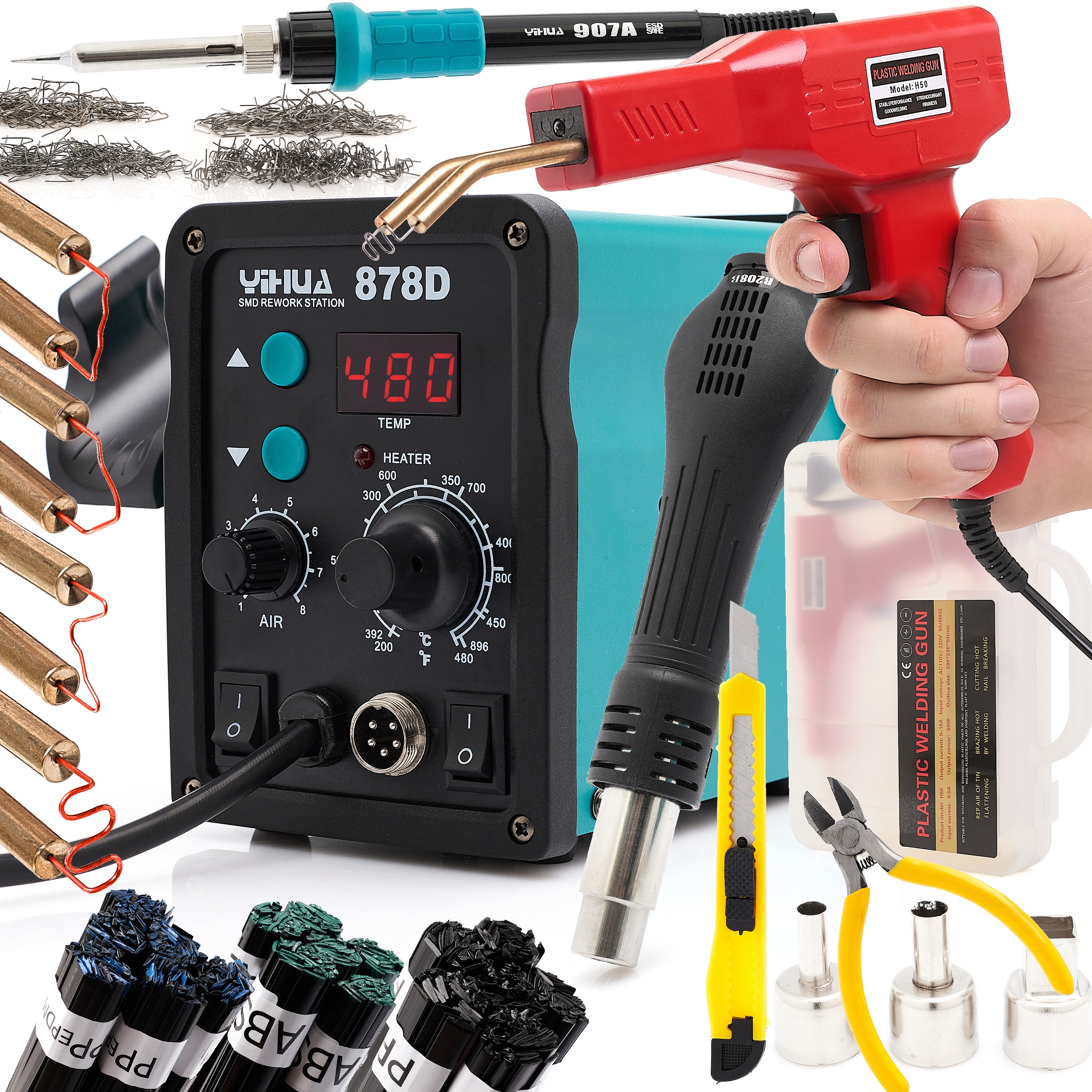 SPAWARKA DO PLASTIKU STACJA LUTOWNICZA YIHUA 878D ZSZYWACZ ZSZWYKI 200 SZT