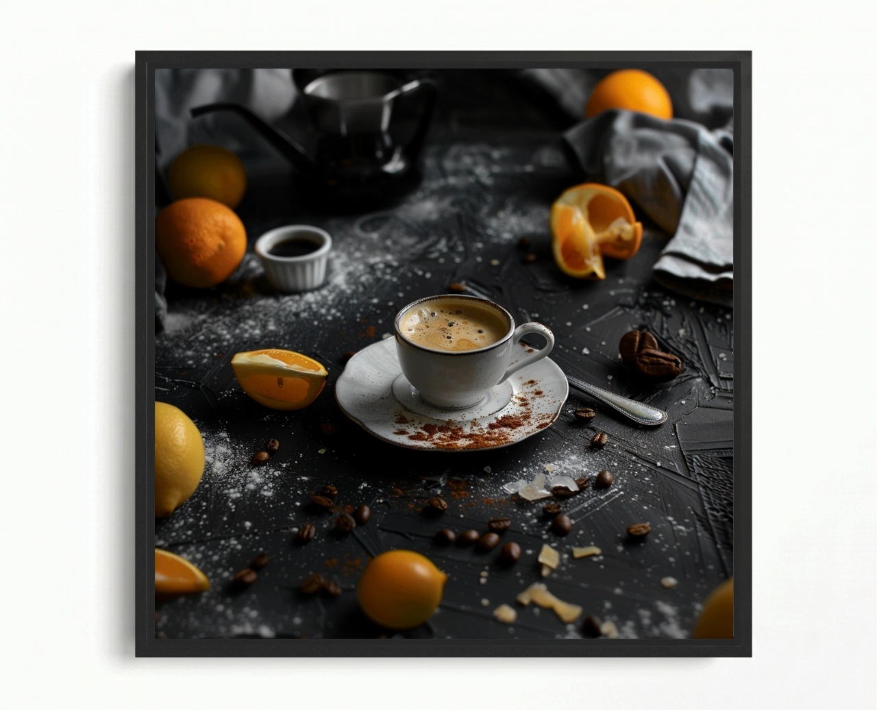 Obraz Rama American Box Kavárna Káva Šálek Espresso Pomeranče 60x60