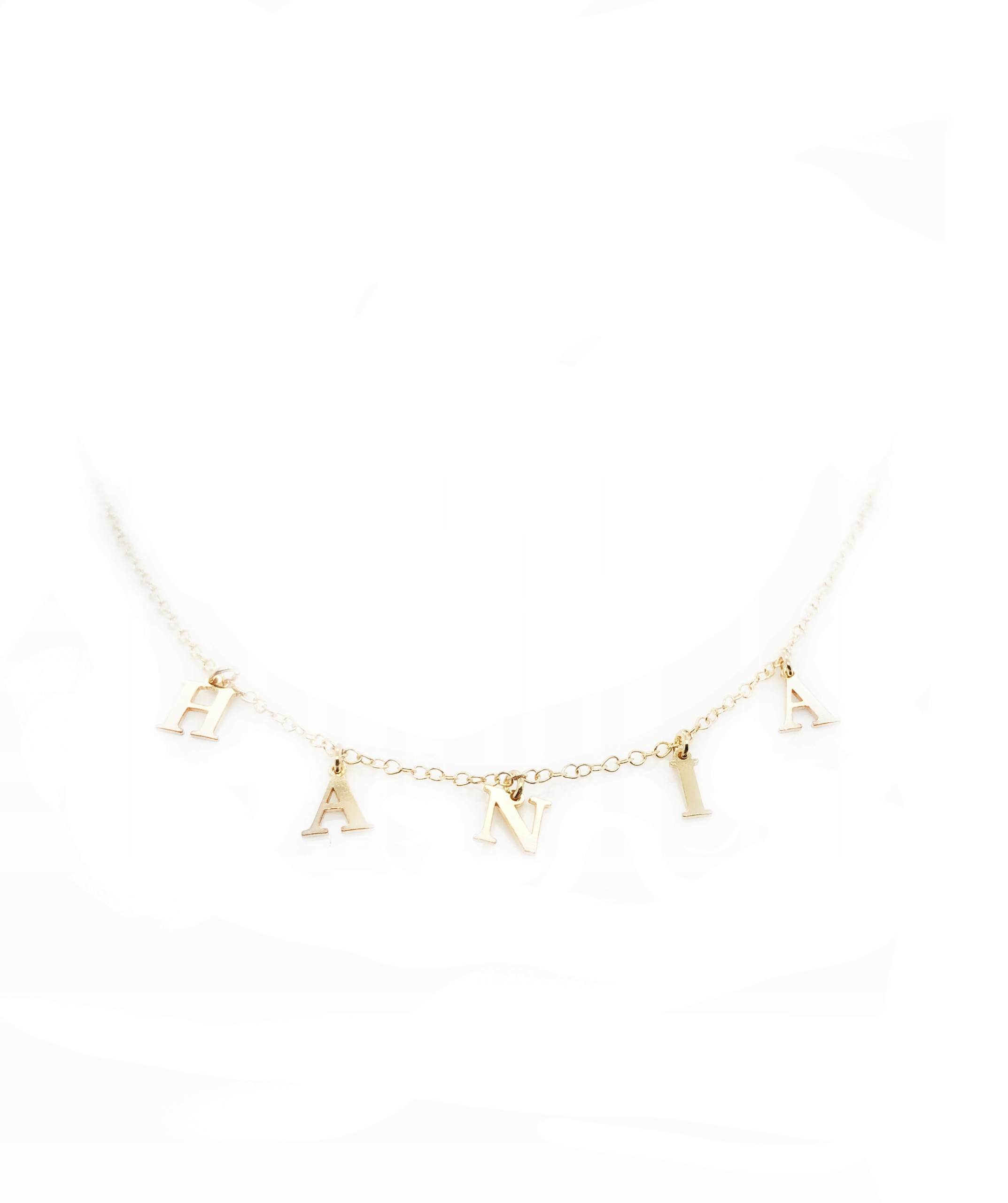 

Naszyjnik celebrytka srebrny pozłacany imię Hania