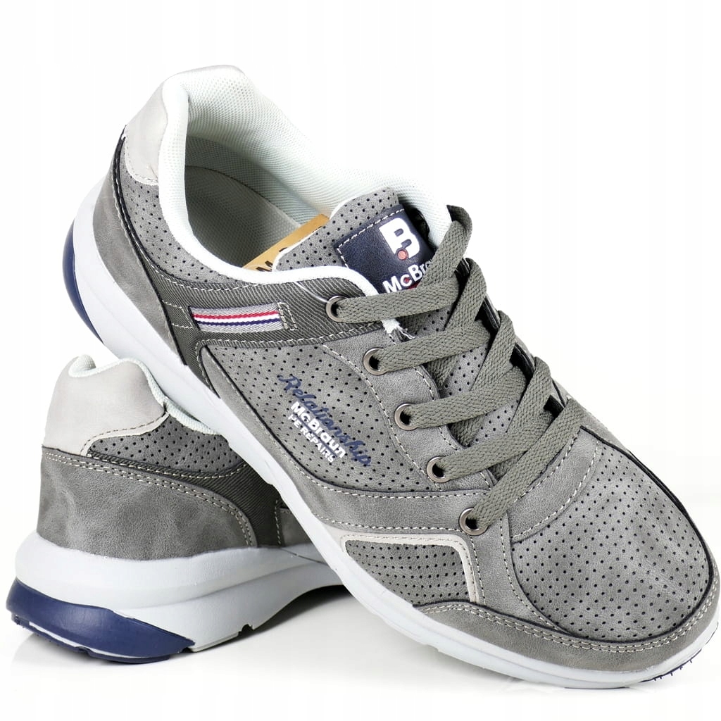 Šedé Pánské Polobotky Pro Každodenní Nošení, Šněrovací, Pohodlné A Lehké, Viz