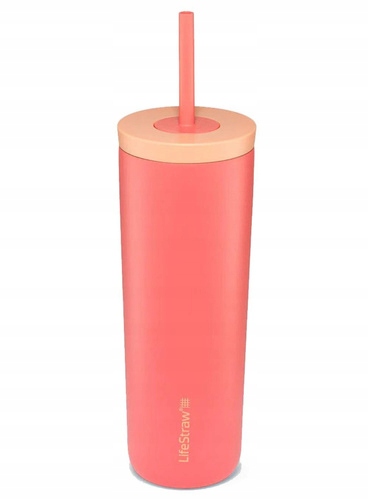 Izolowany kubek z filtrem na wodę LifeStraw Go Tumbler 0,5 l apricot pink