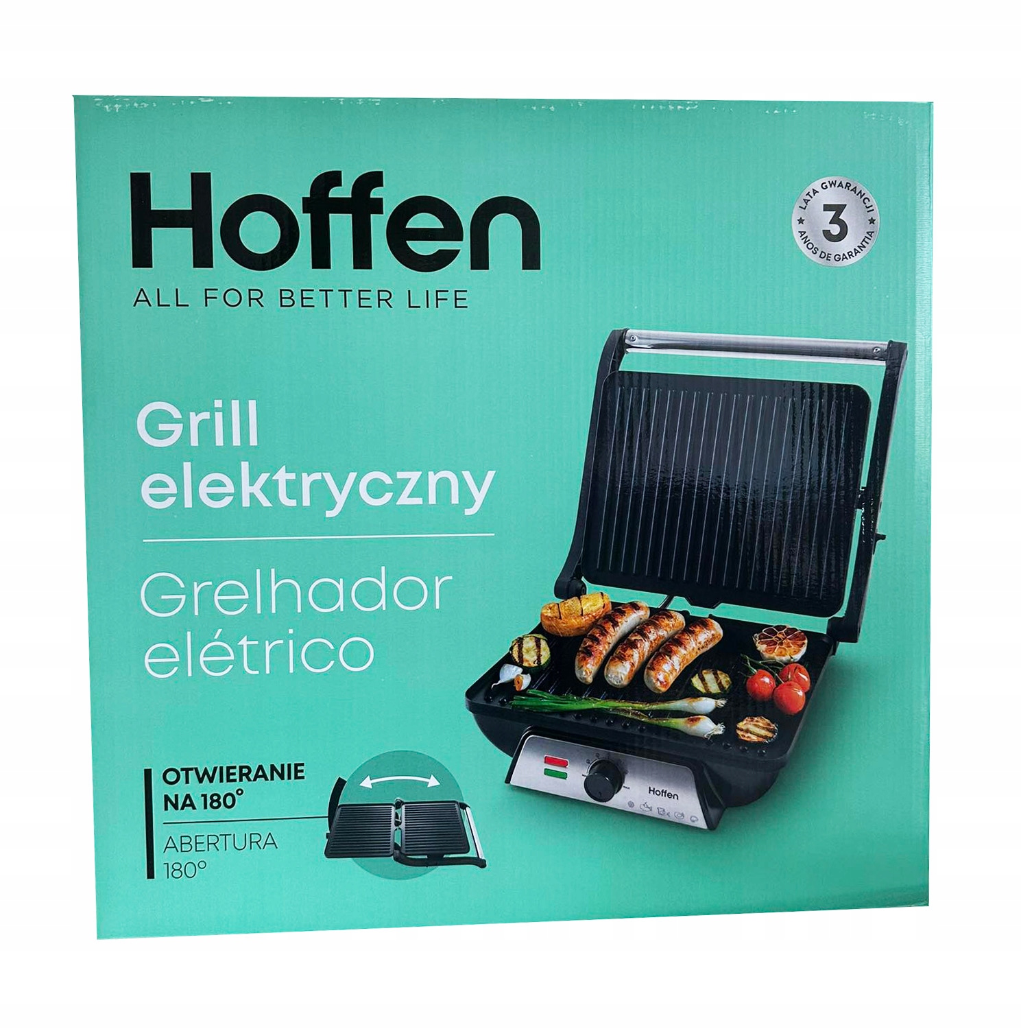 Grill Elektryczny Hoffen EG-4346 Opiekacz Toster Panini Czarny 2000W