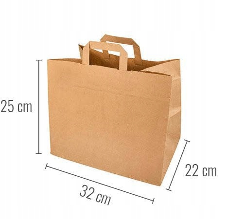 

Torby papierowe z uchwytem 32 x 22 x 25 cm 50 szt.