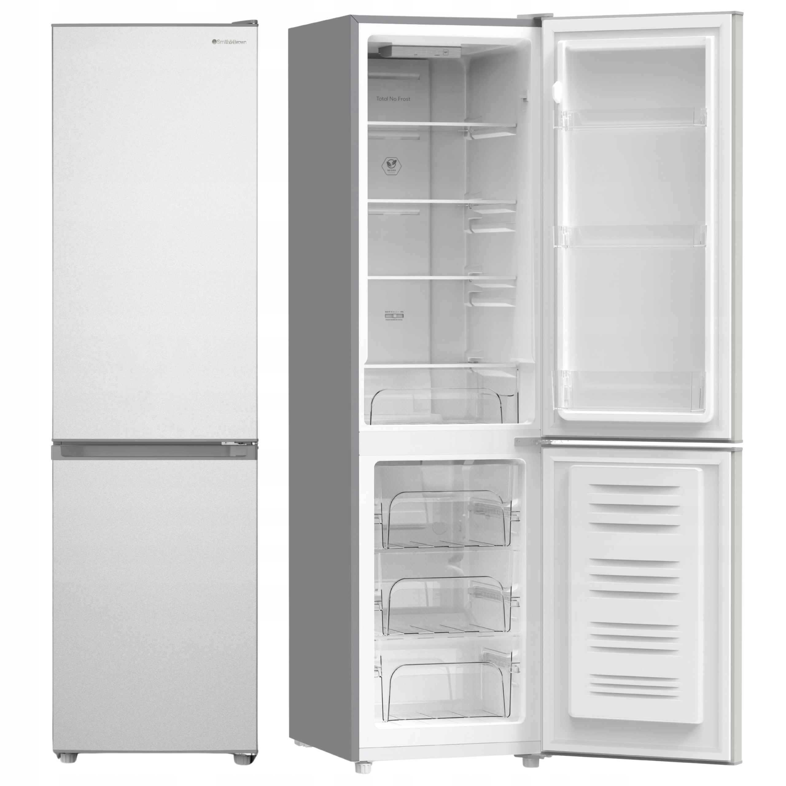 Lodówka No Frost Smith&Brown SFBF-532-SE3 175cm 225L Srebrna