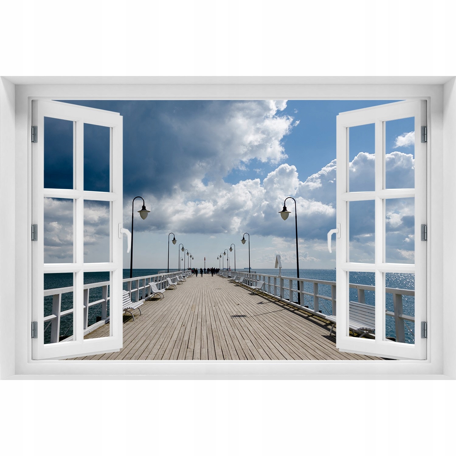 

3D Okno Naklejka na ścianę Molo w Orłowie 90x60