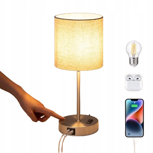 LAMPA LAMPKA LED USB STOŁOWA NOCNA REGULACJA ZESTAW 2 SZTUK + ŻARÓWKI