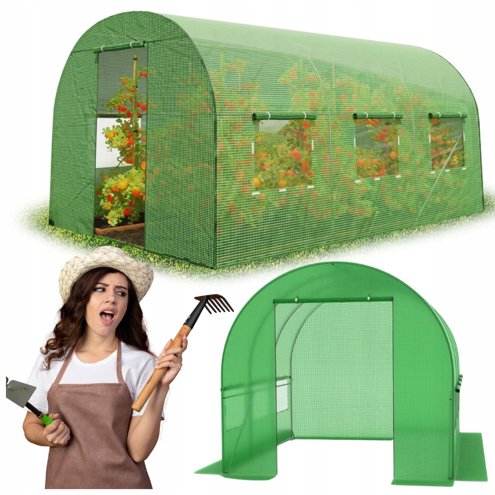 TUNEL FOLIOWY MOCNA SZKLARNIA OGRODOWA WARZYWNIAK UV PE 6M2 300 X 200 3X2