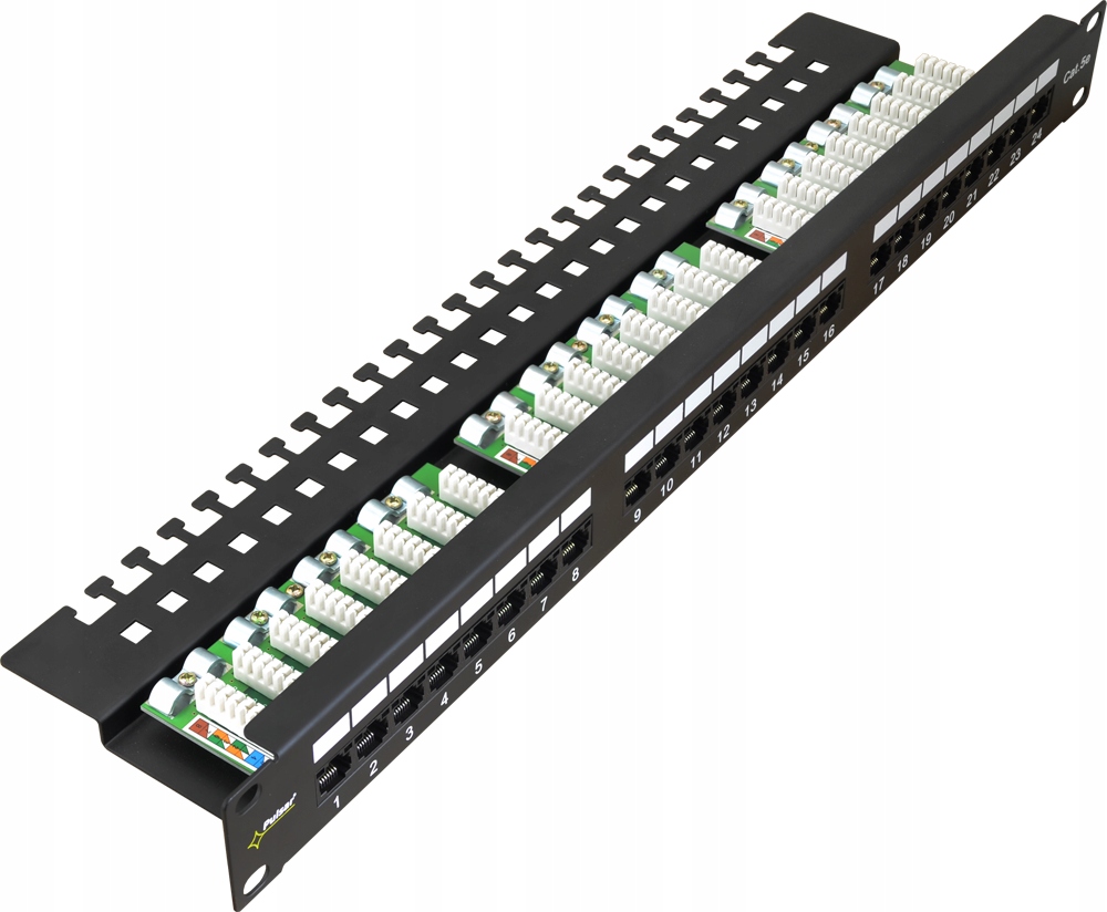 

Patch panel rack 19" Utp 24 porty RJ45 kat.5e