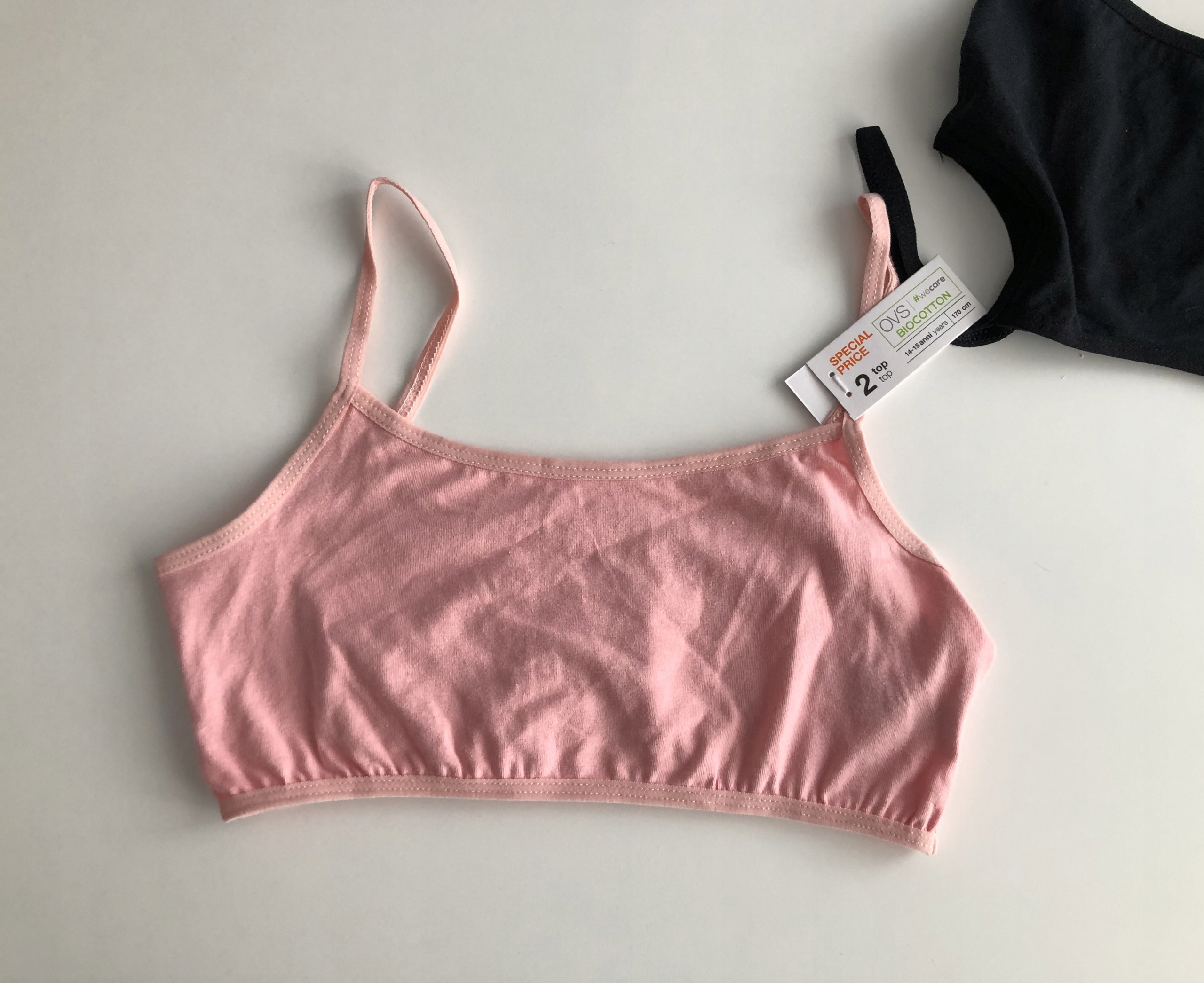 OUTLET BAWEŁNIANY WŁOSKI DZIĘWCZĘCY BIUSTONOSZ TOP OVS 170 CM 2-PAK Marka OVS