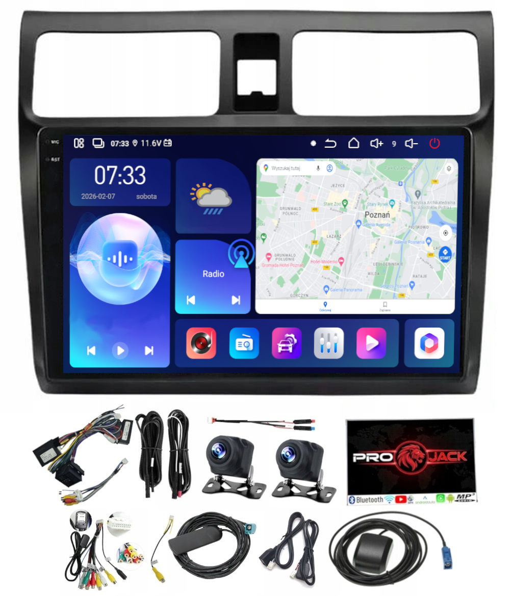 Android Auto rádio s Gps pre Suzuki Swift 2004-2010, CarPlay, WiFi, Usb, 128GB, Sim modem
