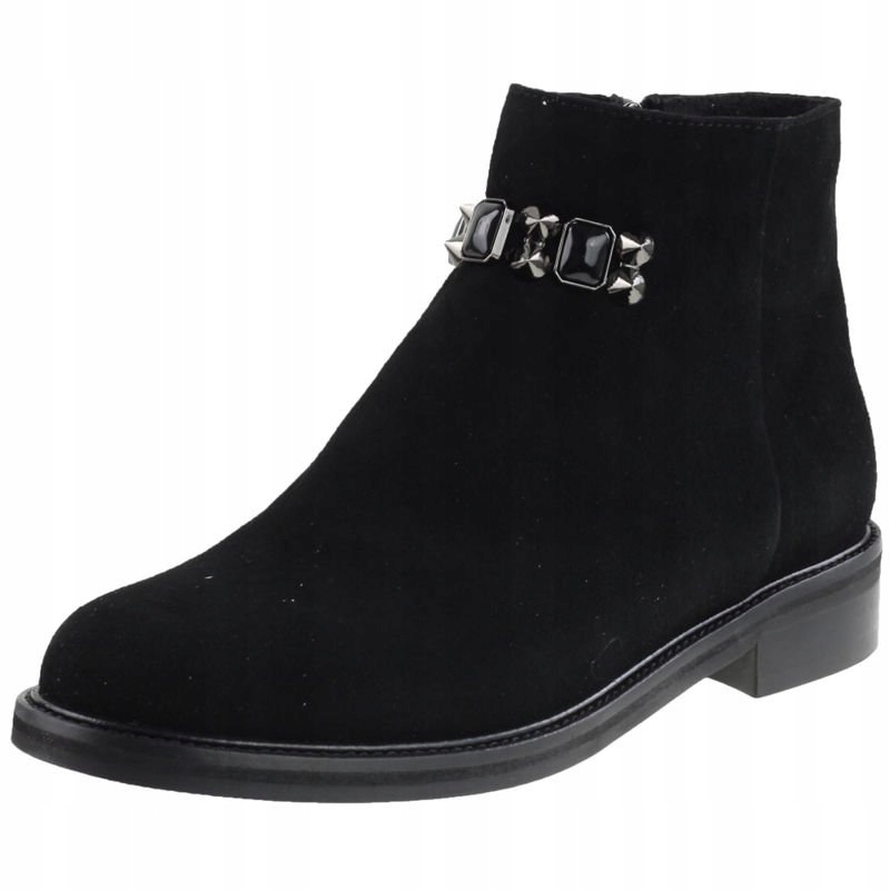 

czarne botki Nessi na słupku 19627 37