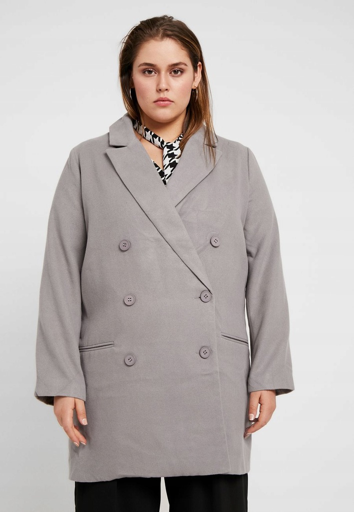 Dámský Šedý Rovný Kabát Plus Size 46 1A9G4*