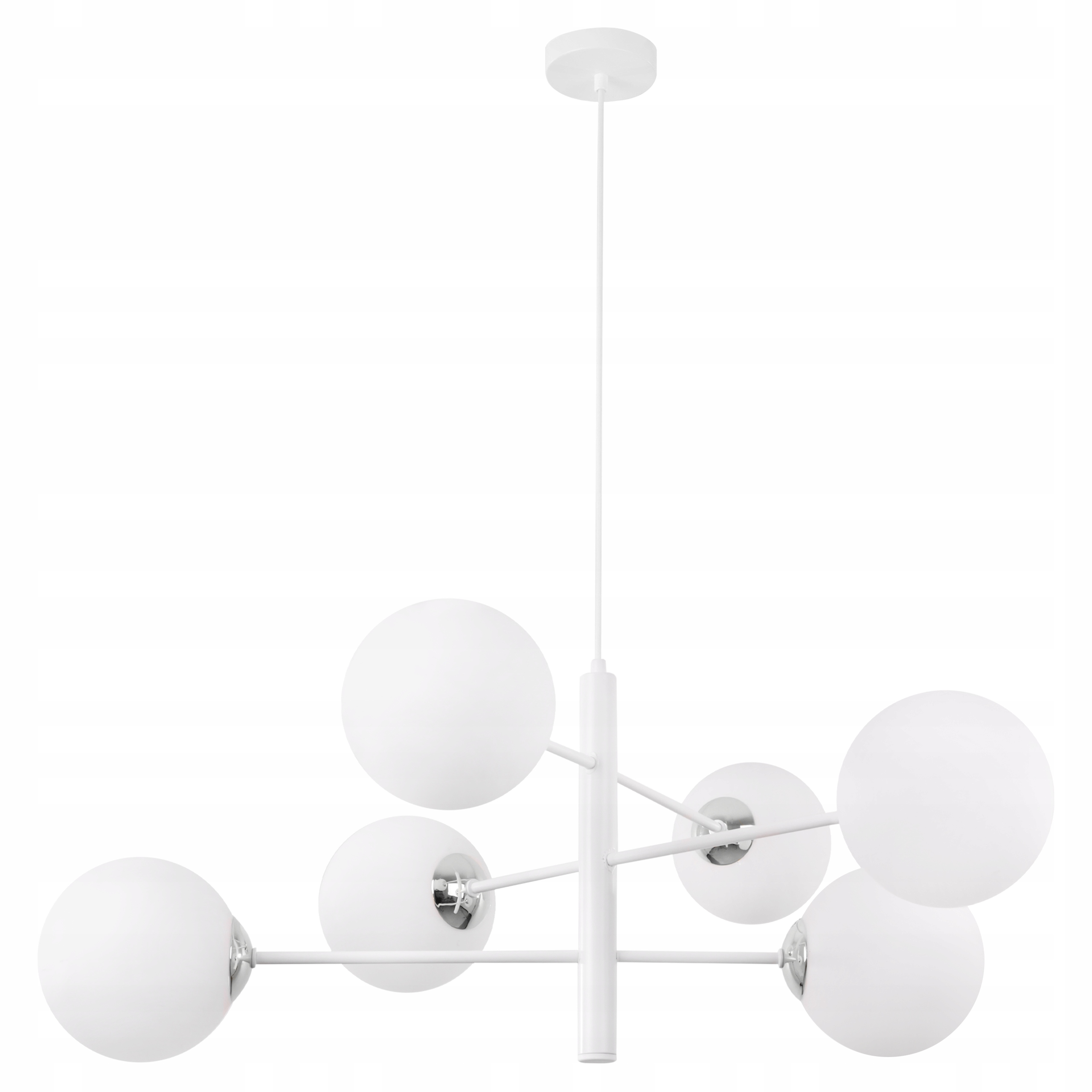 Lampa Sufitowa Wisząca Biała Żyrandol Do Salonu Kuchni Sypialni Kule E14