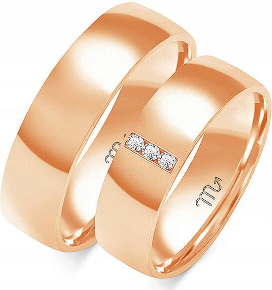 svatba prsten z růžového zlata 14K 585 r 8 9 10 elegantní model gravírování