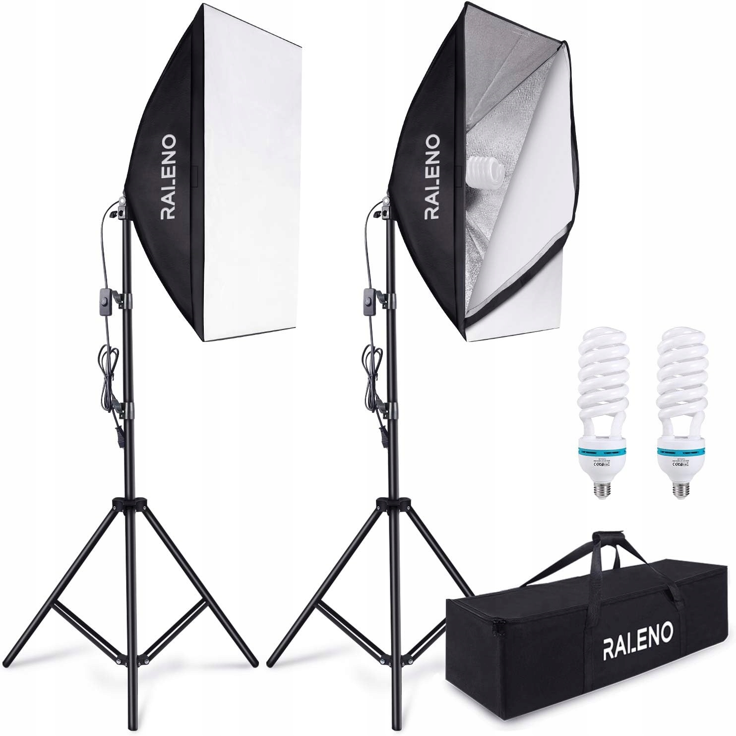 2x Softbox Led Studiový Set 50W 50x70CM Raleno Stativy