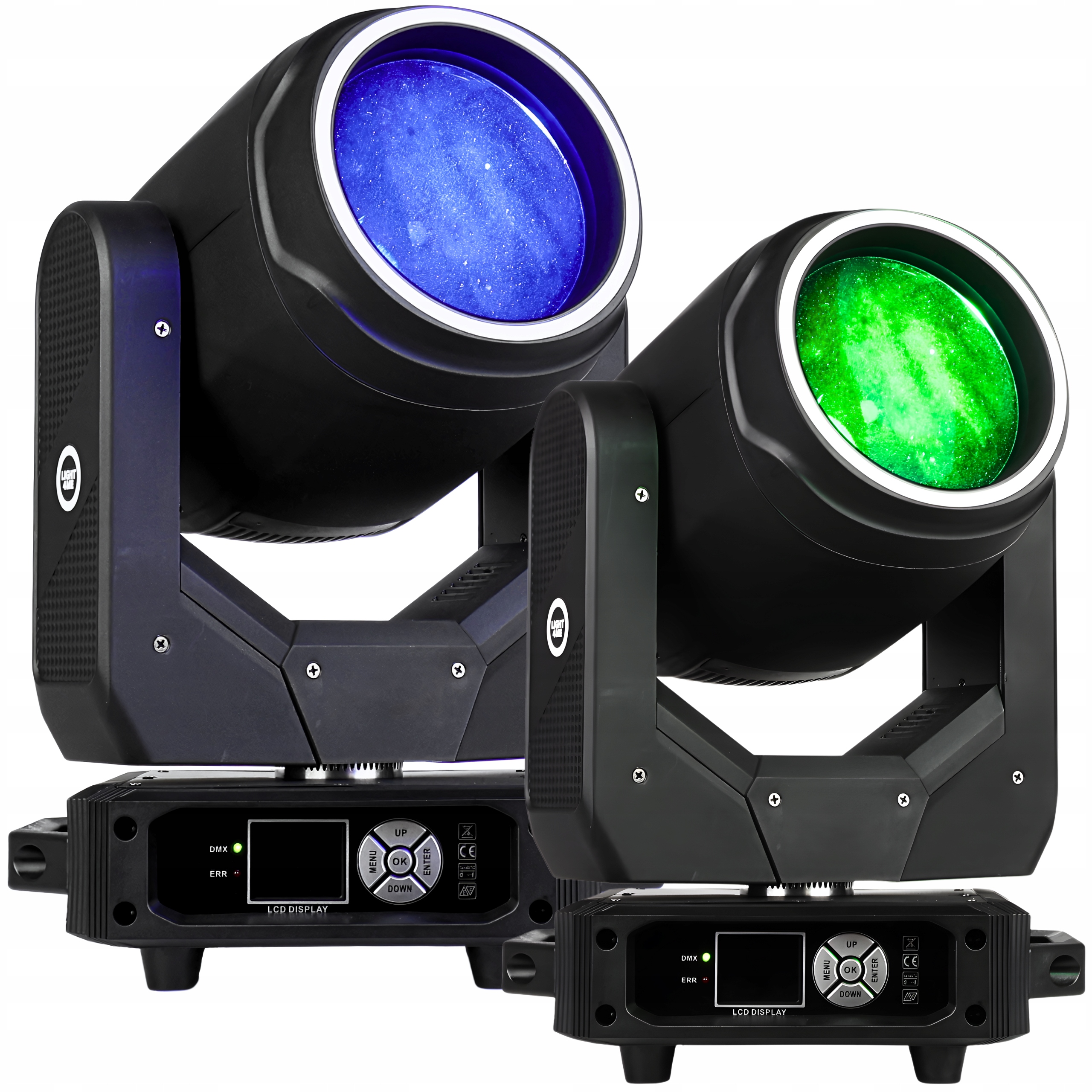 2x Led Pohyblivá Hlava Scénické Osvětlení LIGHT4ME Focus 200W Beam Ring