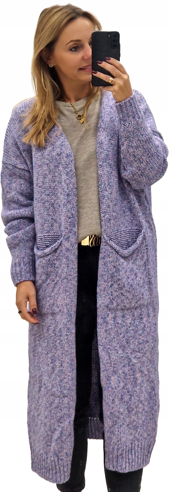 Kardigan Dámský svetr Přehoz Svetr Dlouhý Měkký vel 40