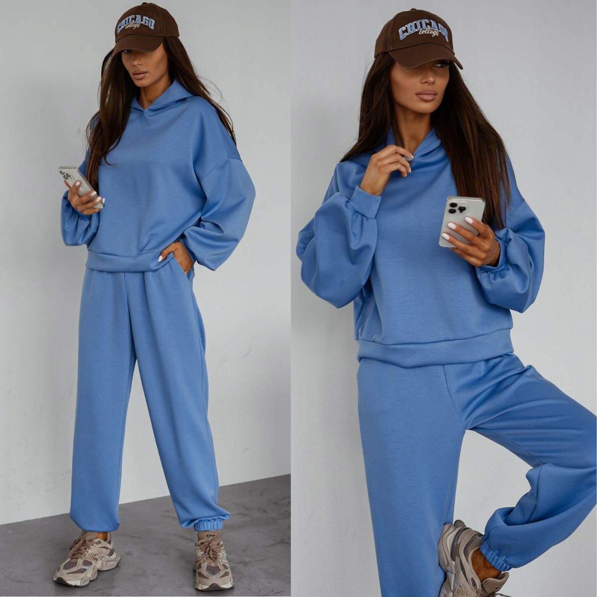 Základní teplákovka z jemné viskózy 525 džínový S/m