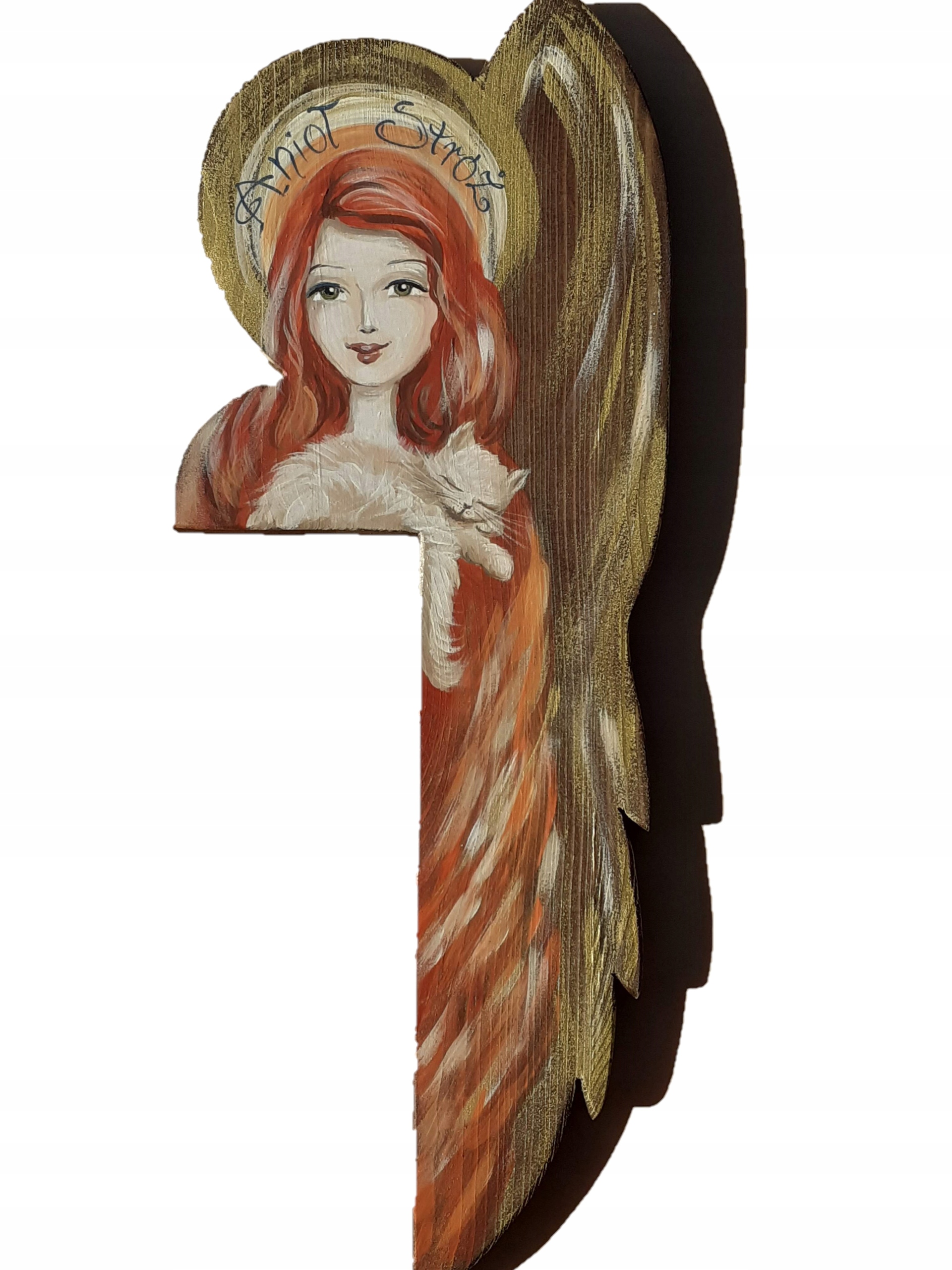 Obraz Dřevěný Velký Anděl Hand Made Malovaný