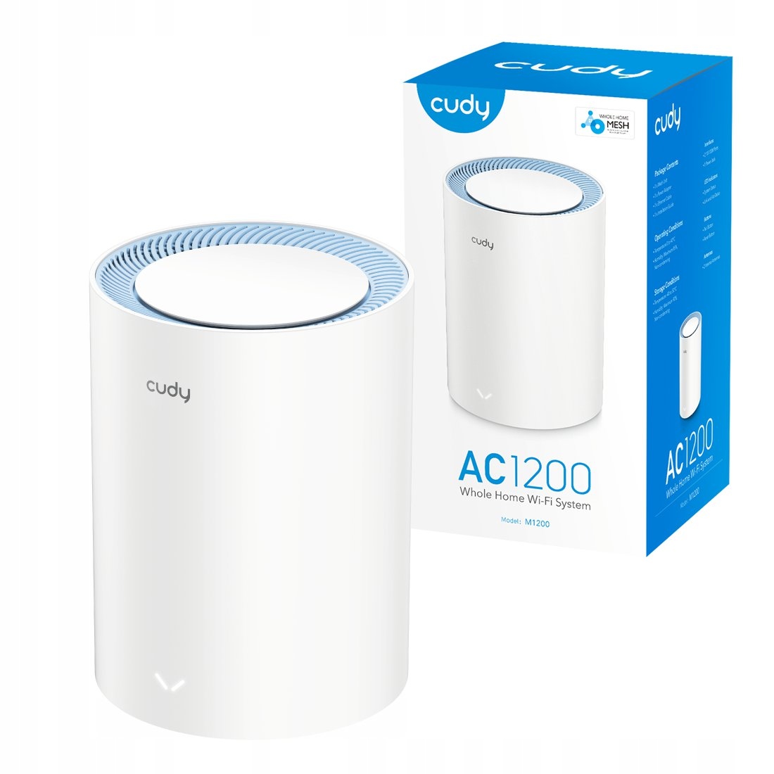 Cudy M1200 System Mesh Wifi AC1200 Router Dual Band Vpn Biały Access Point