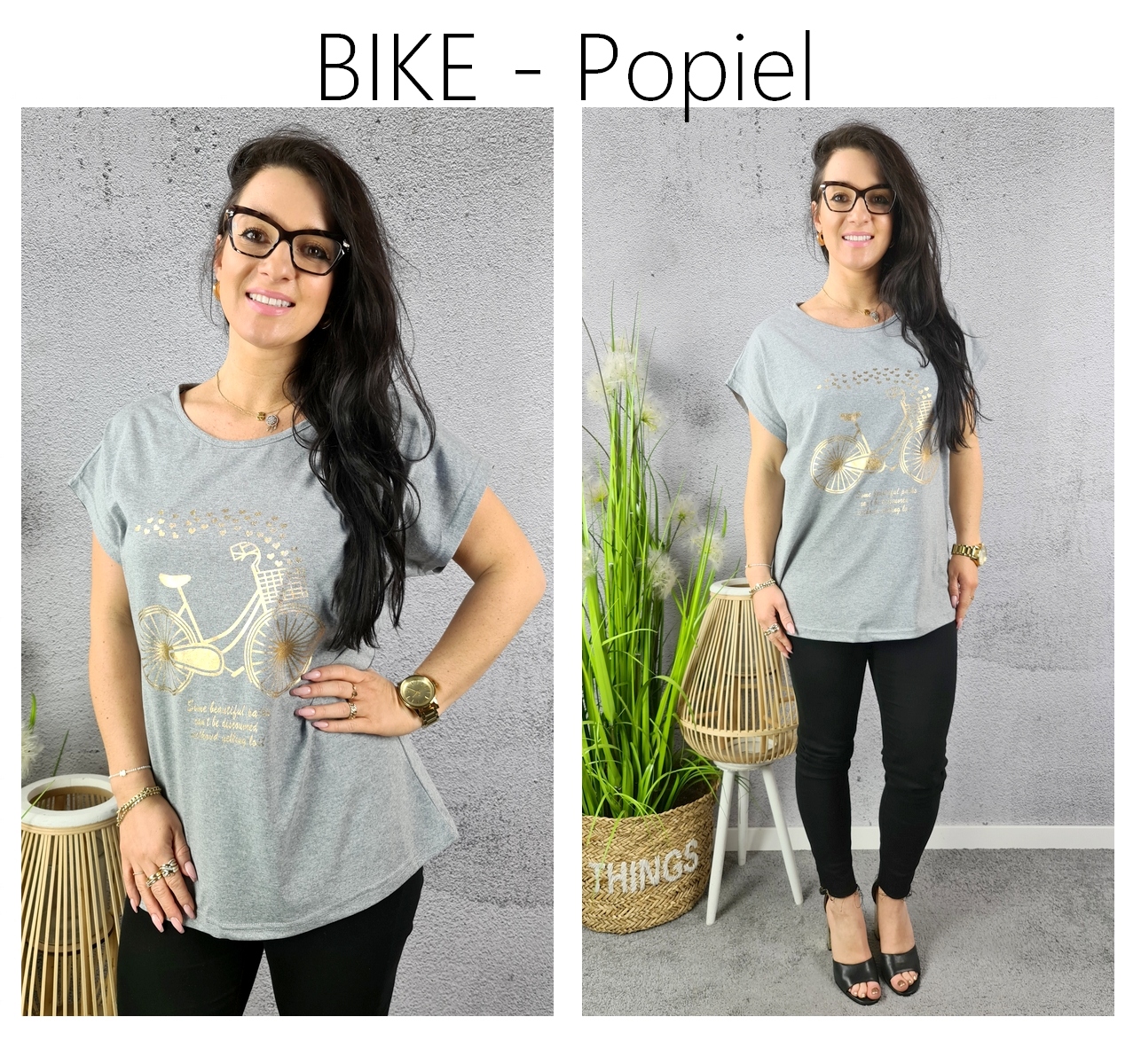 BLUZKA koszulka KOBIECY TSHIRT TOP print WZORY 3XL Linia plus size (duże rozmiary)