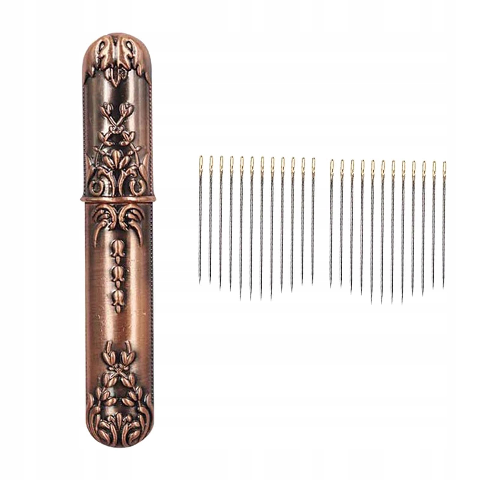 Self Threading Needles, 24 Pieces Large Eye Stitching Bronze 24Pcs Needles Marka bez marki