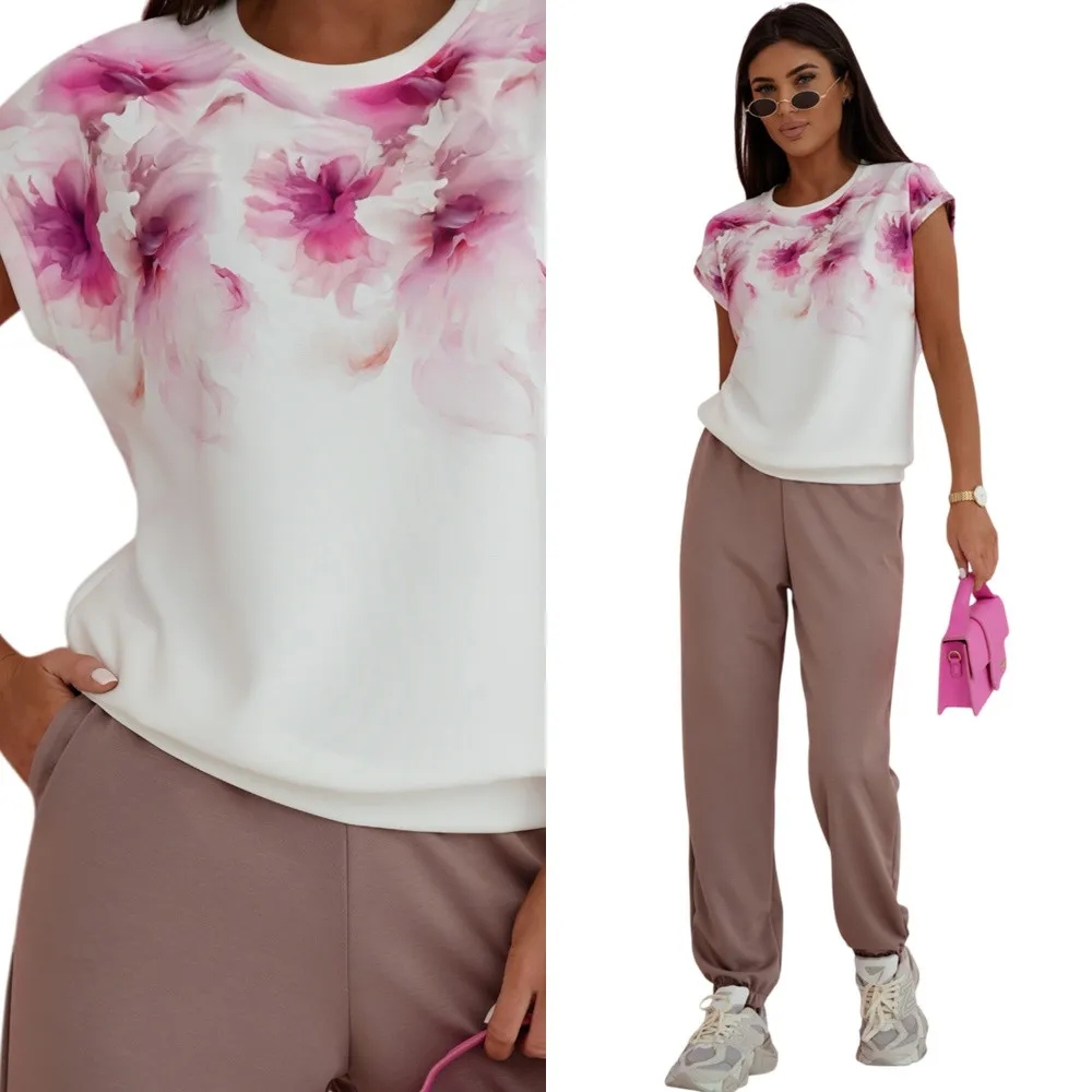 Dámský Teplákovka Sportovní komplet z viskózy L/XL Béžová