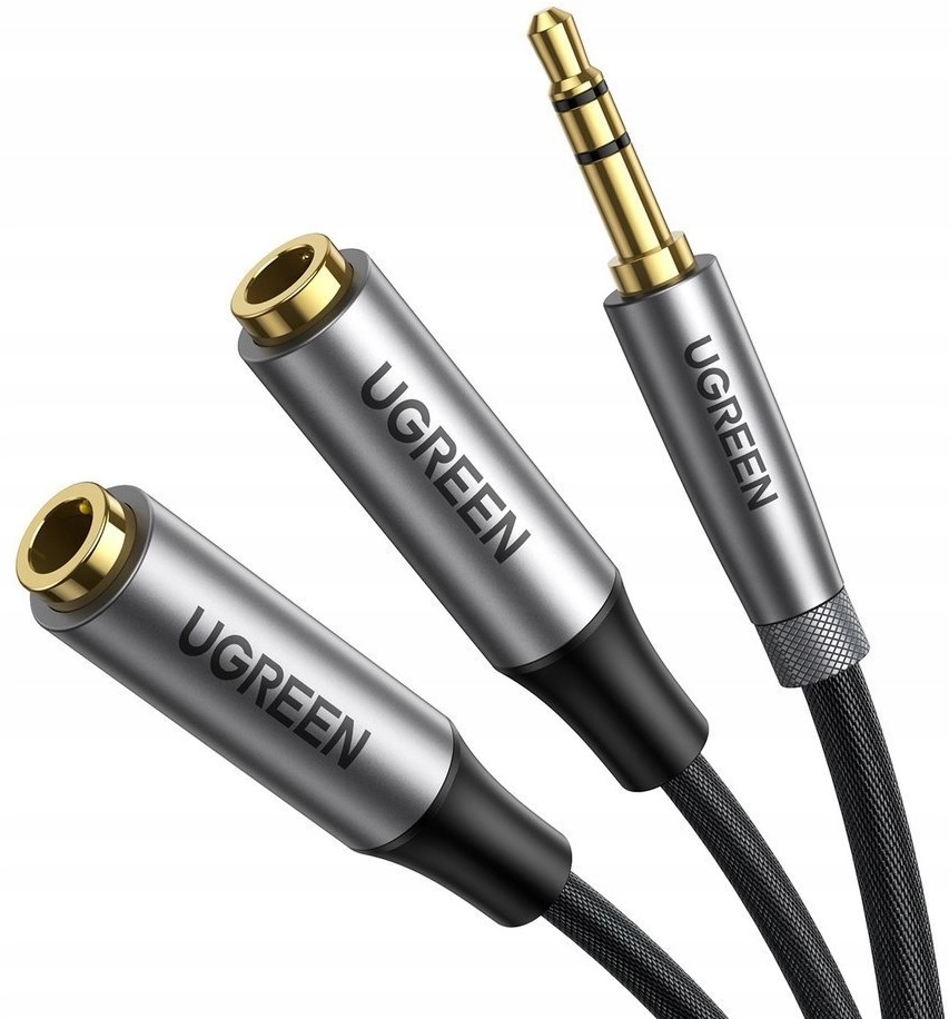 UGREEN KABEL PRZEDŁUŻKA ROZDZIELACZ AUDIO AUX MINIJACK 3,5MM PRZEWÓD 0,2M