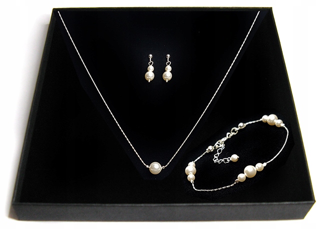 

Komplet z pereł Swarovski Crystal White białe