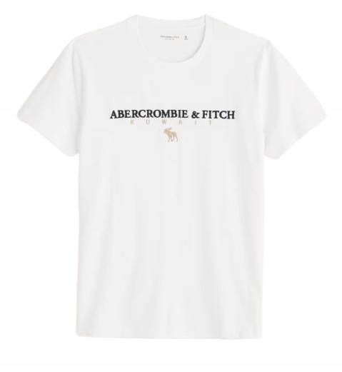tričko Abercrombie&Fitch tričko M premium bílé