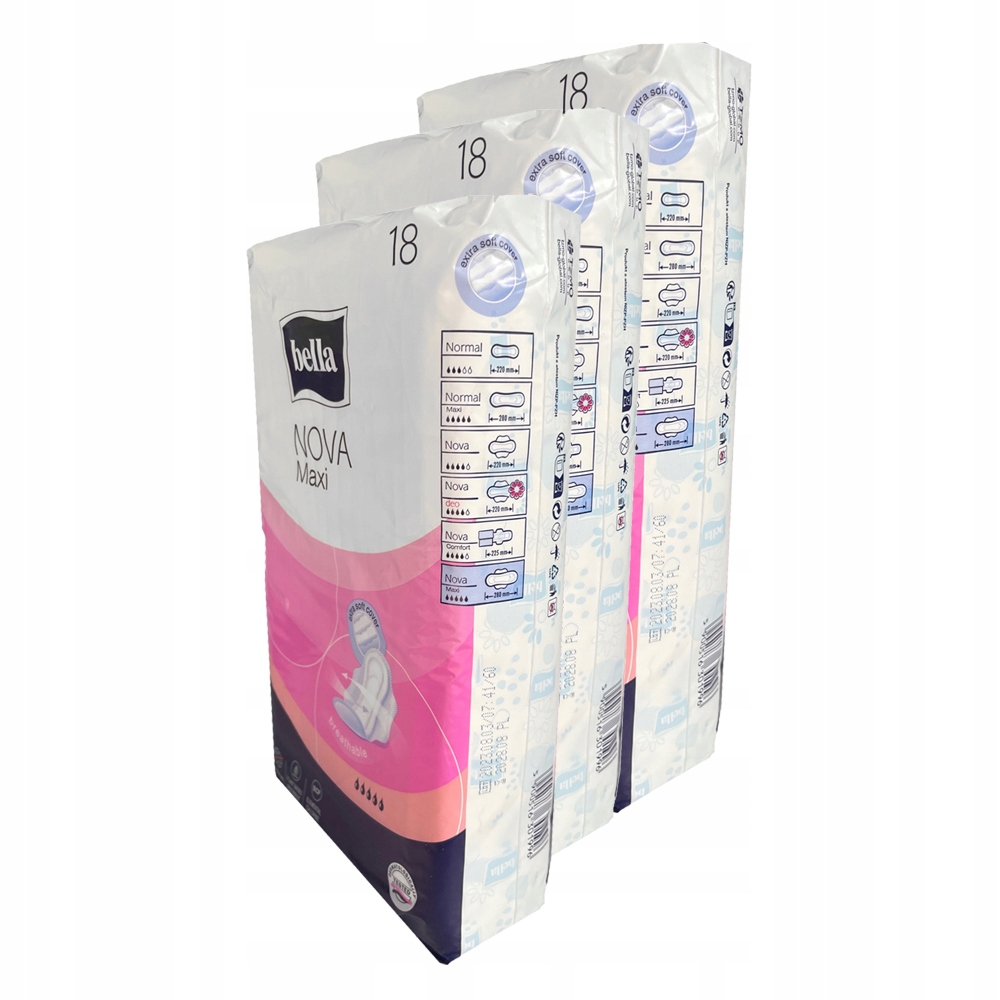 3X Podpaski Bella Nova Maxi Klasyczne 18SZT=54SZT