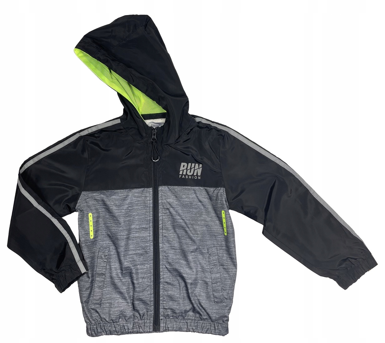 KURTKA wiatrówka RUN r 10 - 134/140 cm BLACK