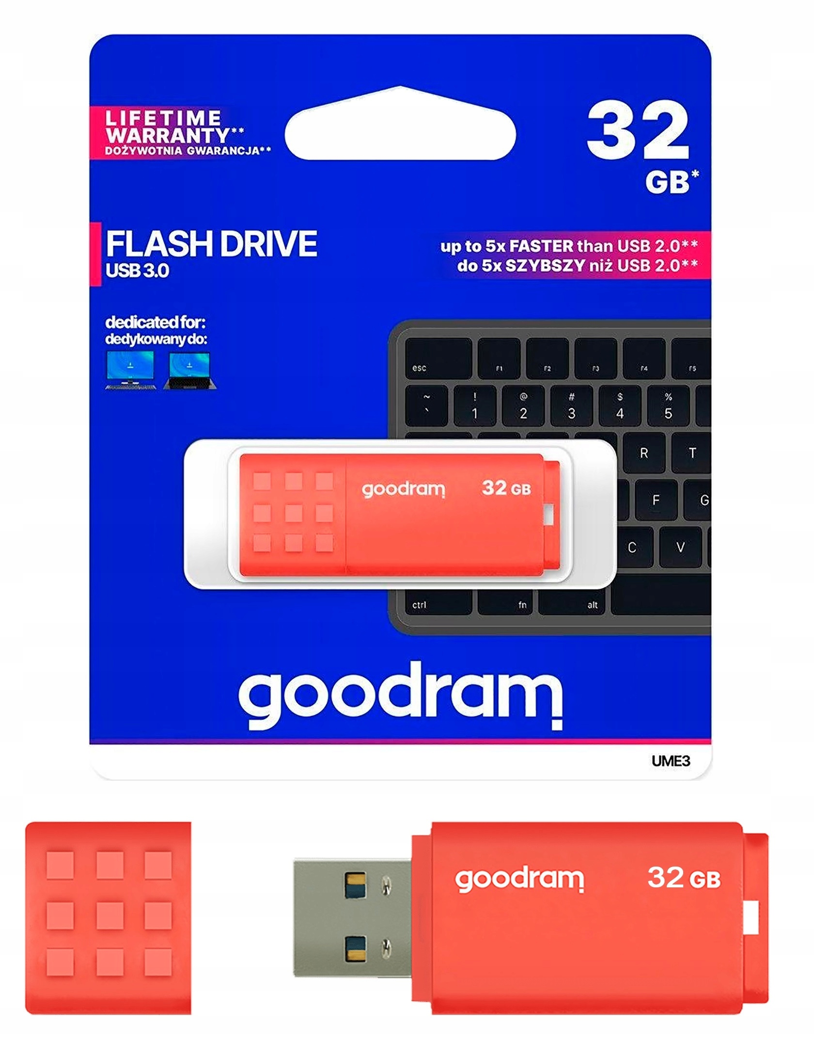 GOODRAM Pendrive UME3 32 GB USB 3.0 Pomarańczowy