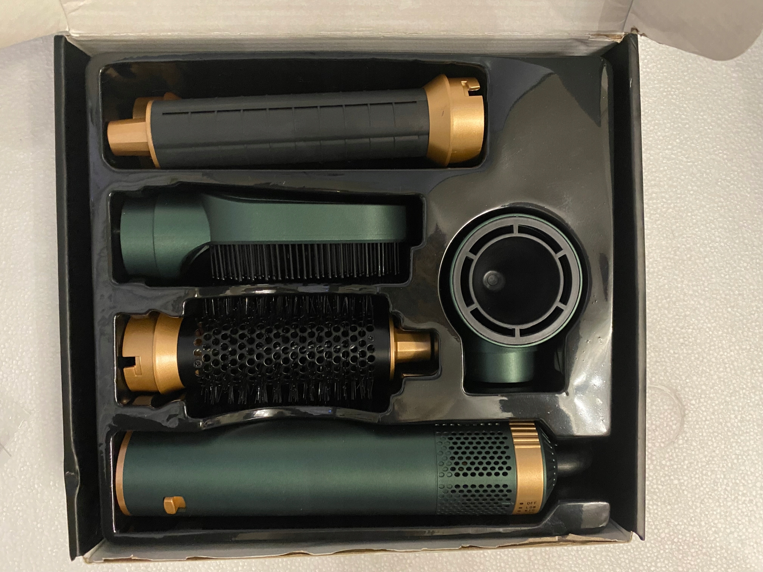 Zestaw do stylizacji włosów 5w1 Suszarko Lokówka 1600W Jonizacja Zielony