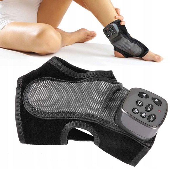 Masażer orteza wibracja grzanie masaż pneumatyczny Kolor dominujący czarny