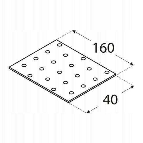 PP4 PŁYTKA PERFOROWANA ŁĄCZNIK CIESIELSKI 40x160x2 10szt PŁASKOWNIK DOMAX Kod producenta PP4x10