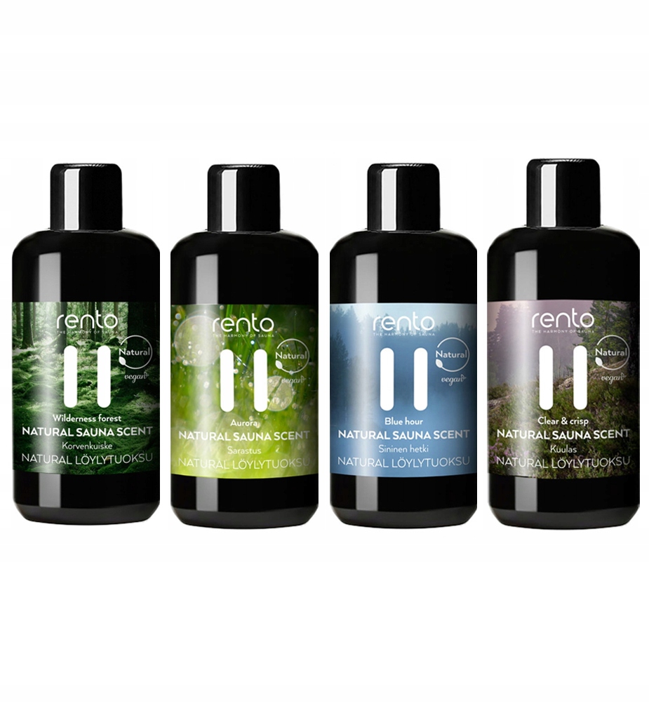 Zestaw olejków do sauny Rento 4x100ml Naturalne Bio Fińskie