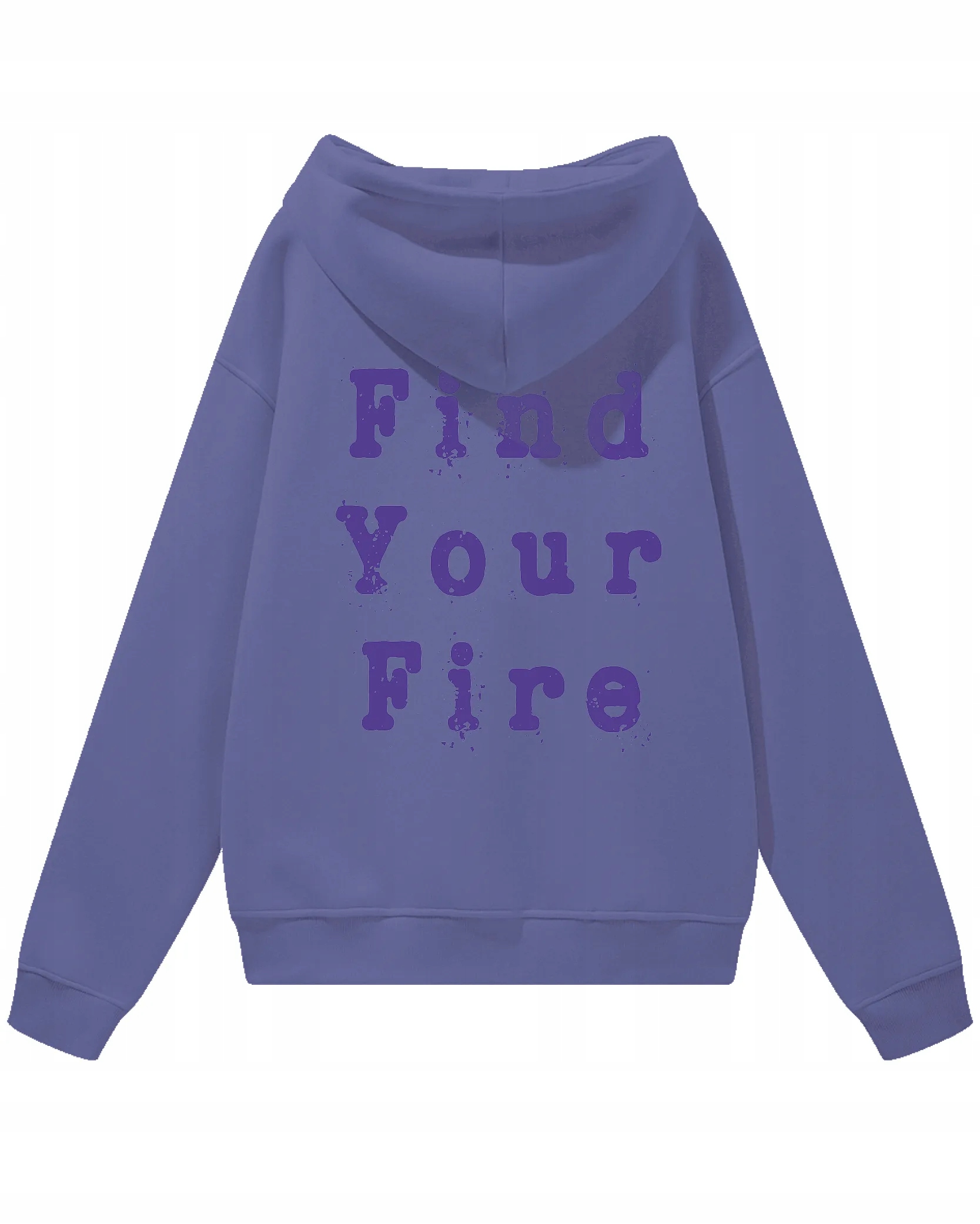 Oversize mikina s kapucí Find Your Fire Motivační potisk Fialová S