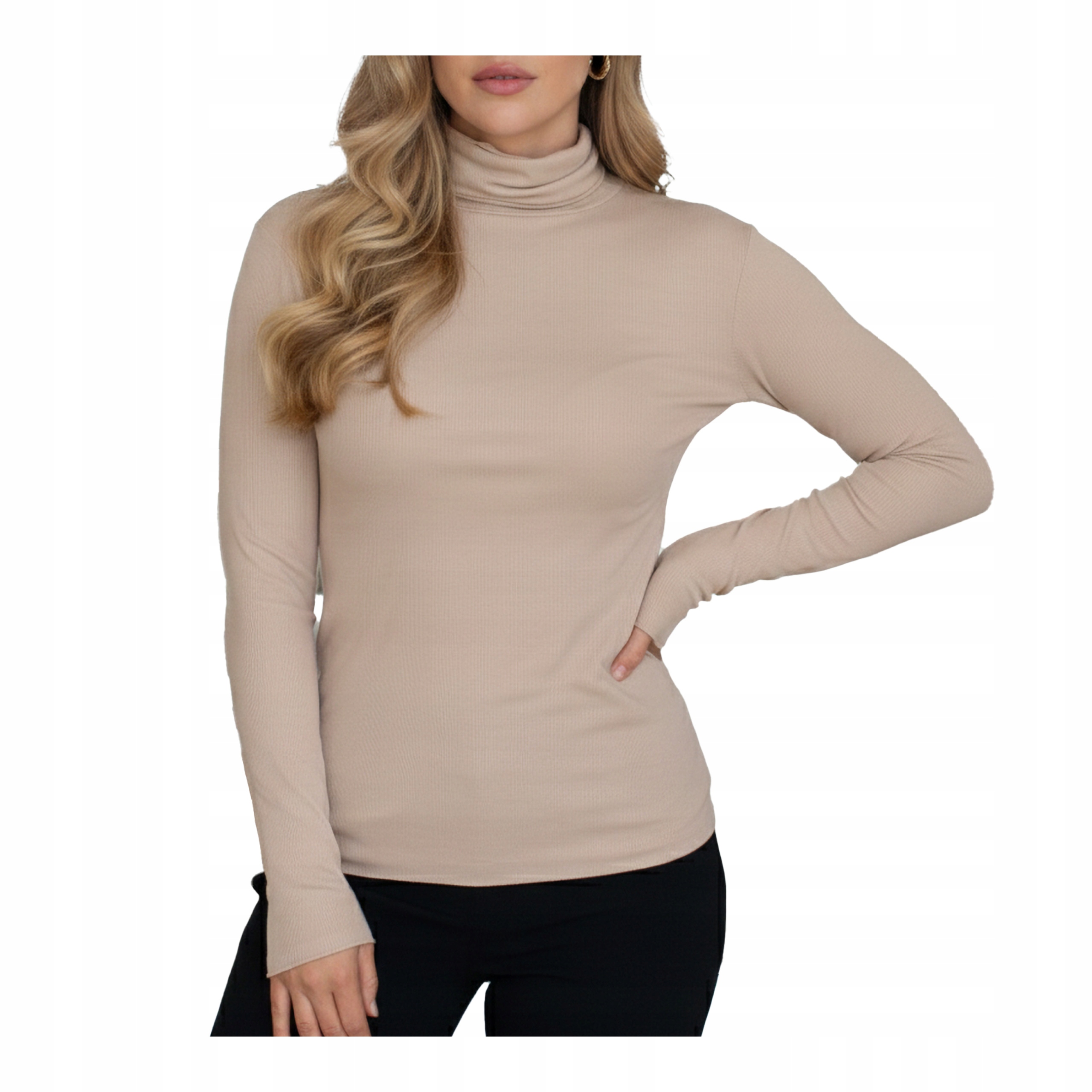 Dámská teplá mikina s dlouhým rukávem Kleo, béžová, kašmír, barva: béžová, velikost XL