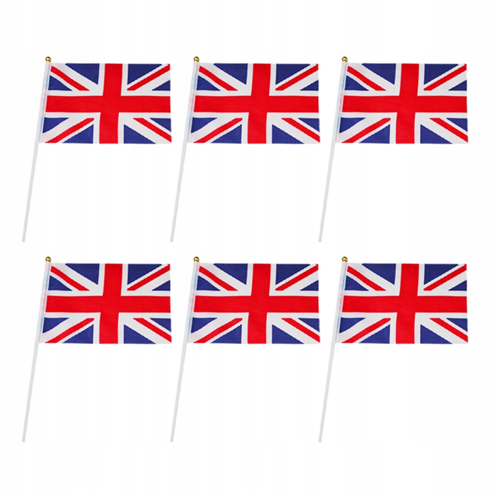 6 Sztuk Multi Color Uk Ręcznie Machające Mini Flagi na Festiwale i Imprezy