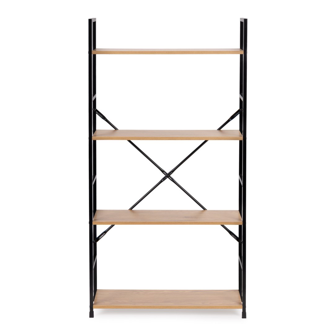 Regał drewniany szeroki 4 półki nowoczesny LOFT Marka ModernHome