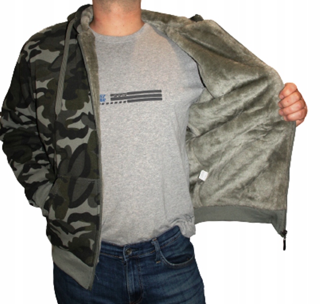 Gruba Jak Kurtka Ocieplana Misiem Bluza Moro Z Kapturem Rozmiar 8XL