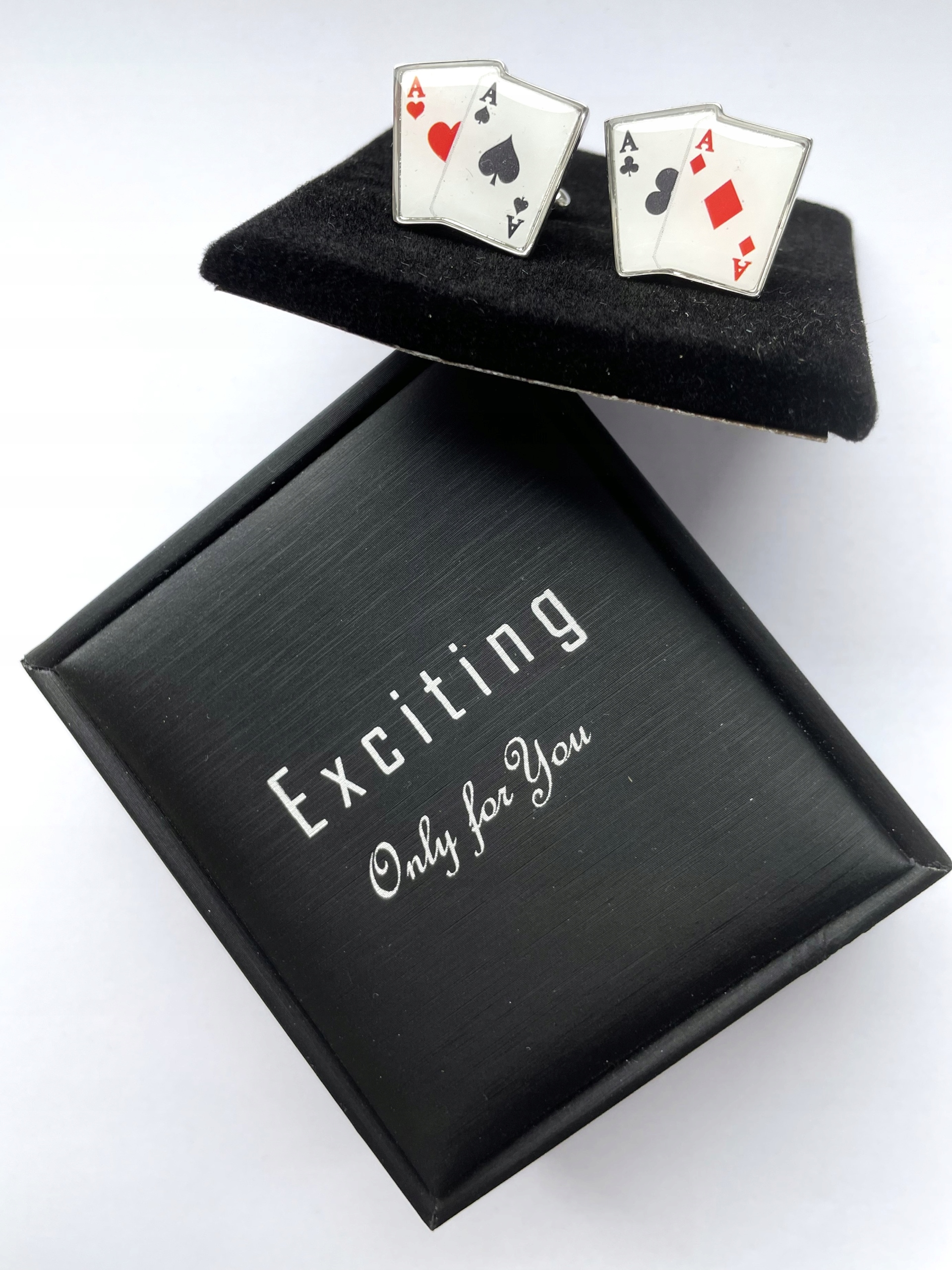 Manžetové knoflíčky Exc Hrací karty 4 Esa pro iluzionistu Prestidigitátora