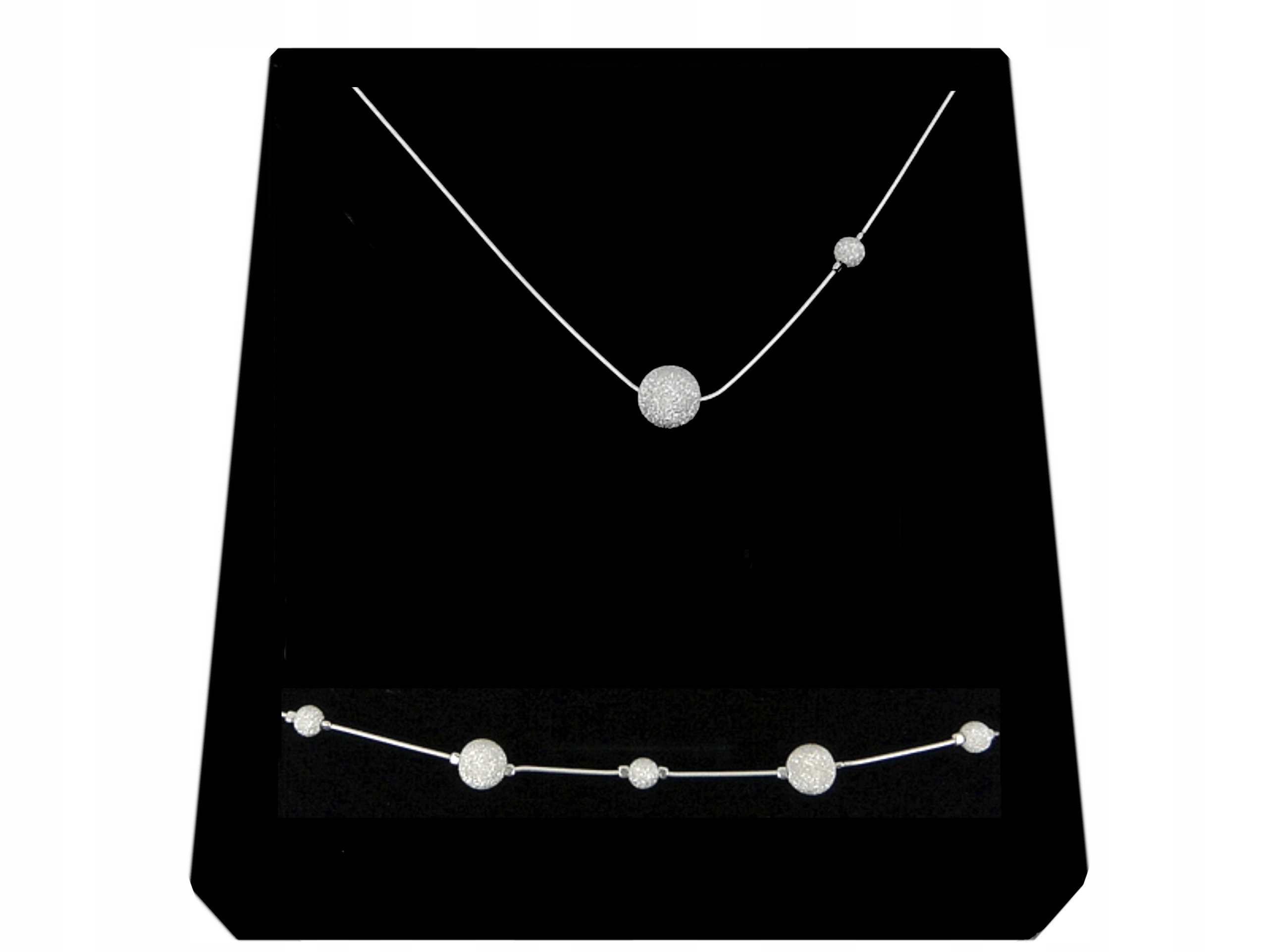 

Srebrny Komplet Kulki Diamentowane srebro 925