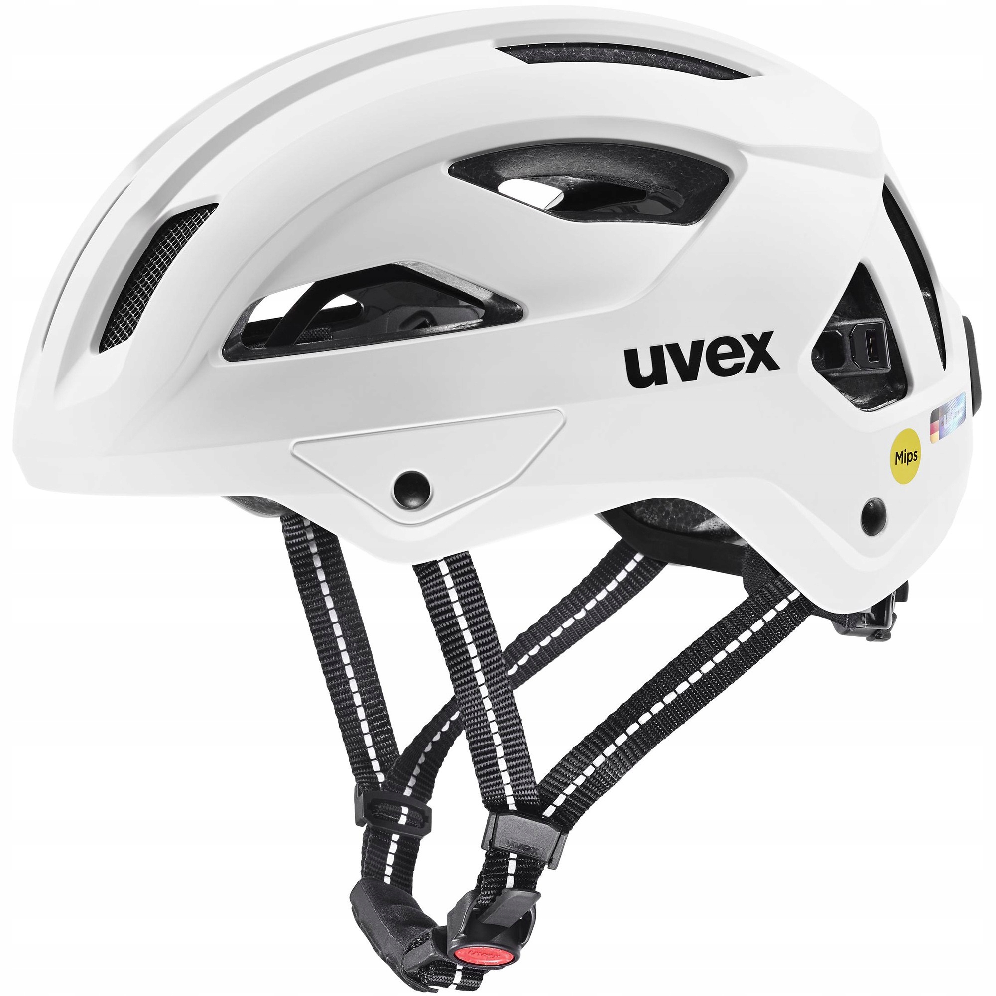 Uvex Kask City Stride Mips Hiplok miejski biały matowy 56-59 cm