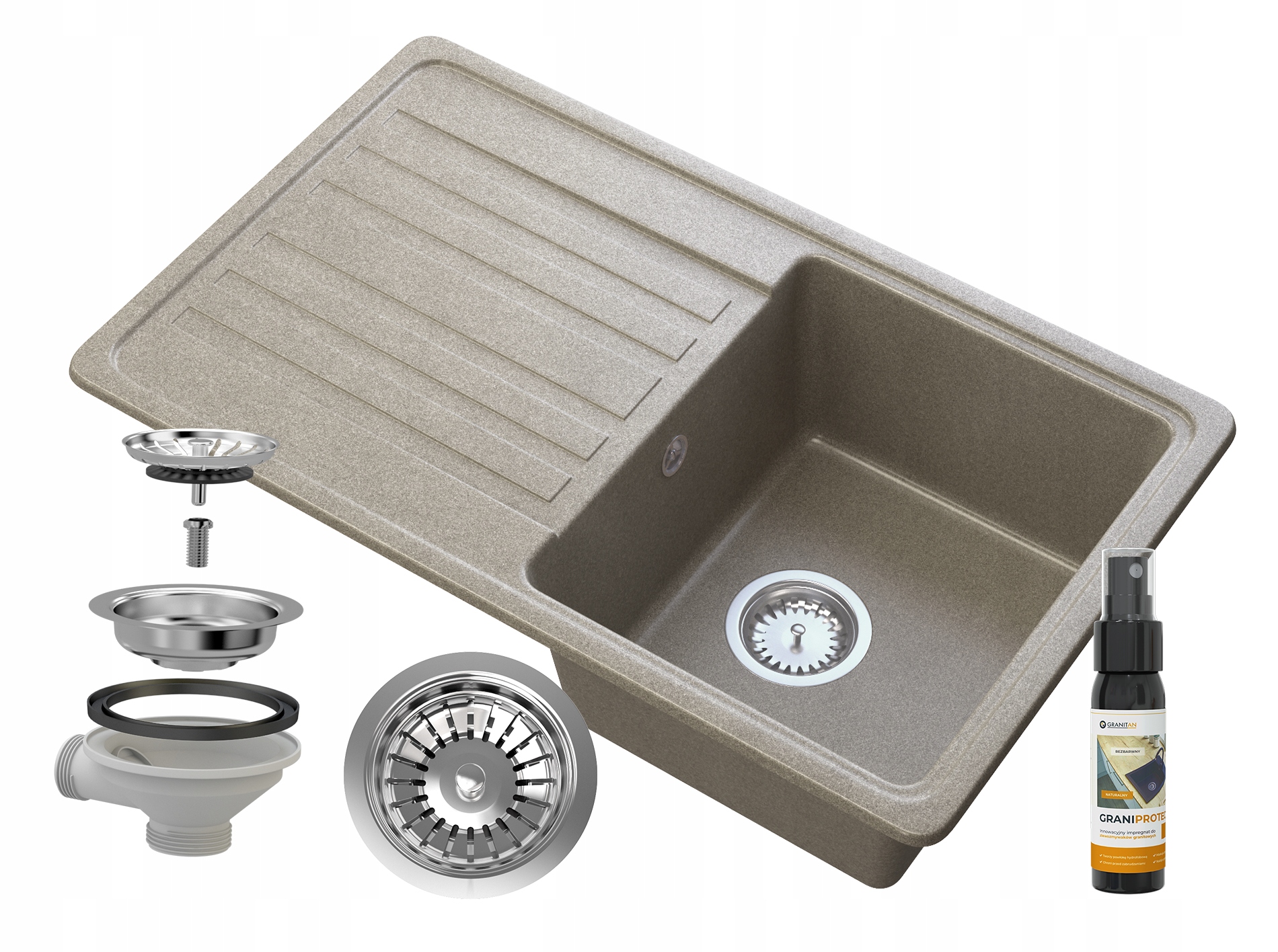 Granitový Odkapávací Drez 1 Komora Hnedý Lemon