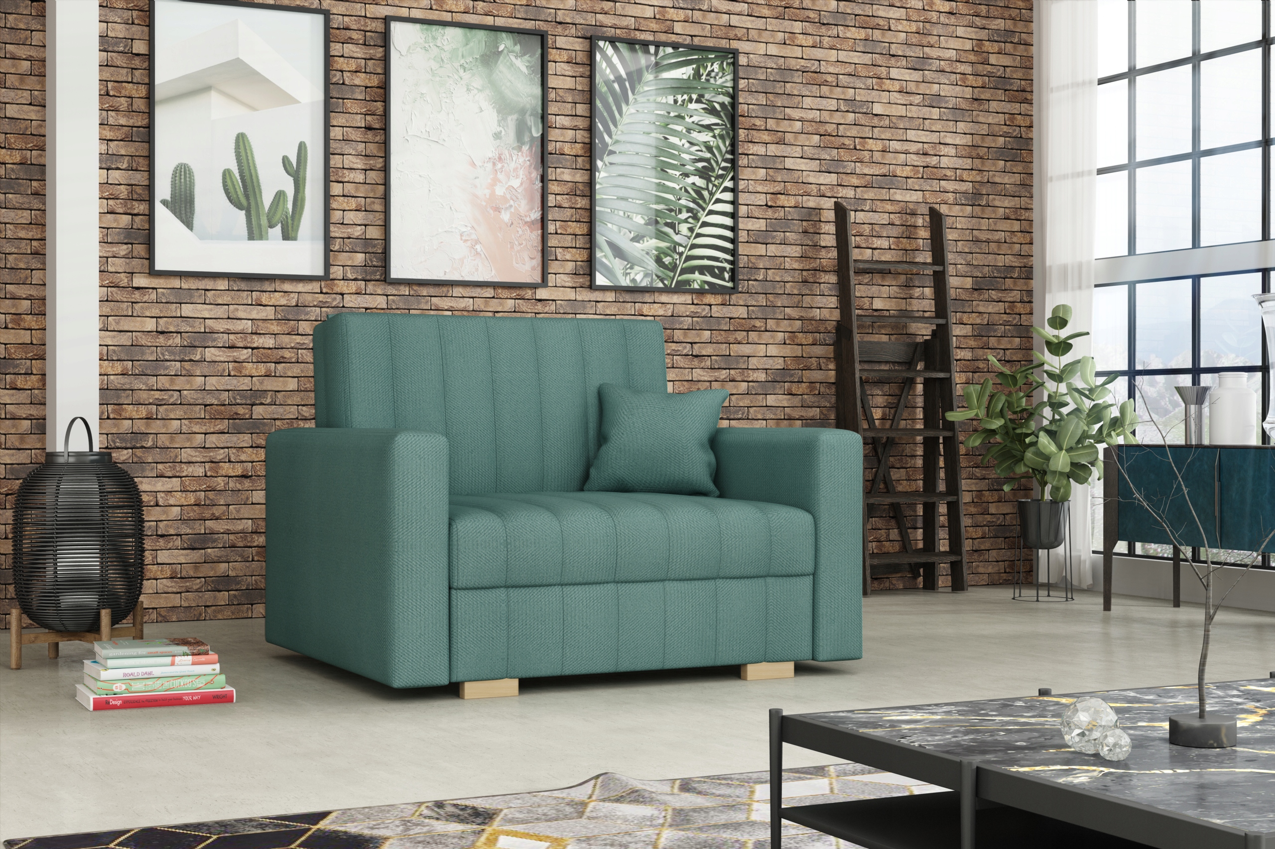 jedynka VIVA I RELAX w tkaninie welurowej sofka Marka Solo Meble