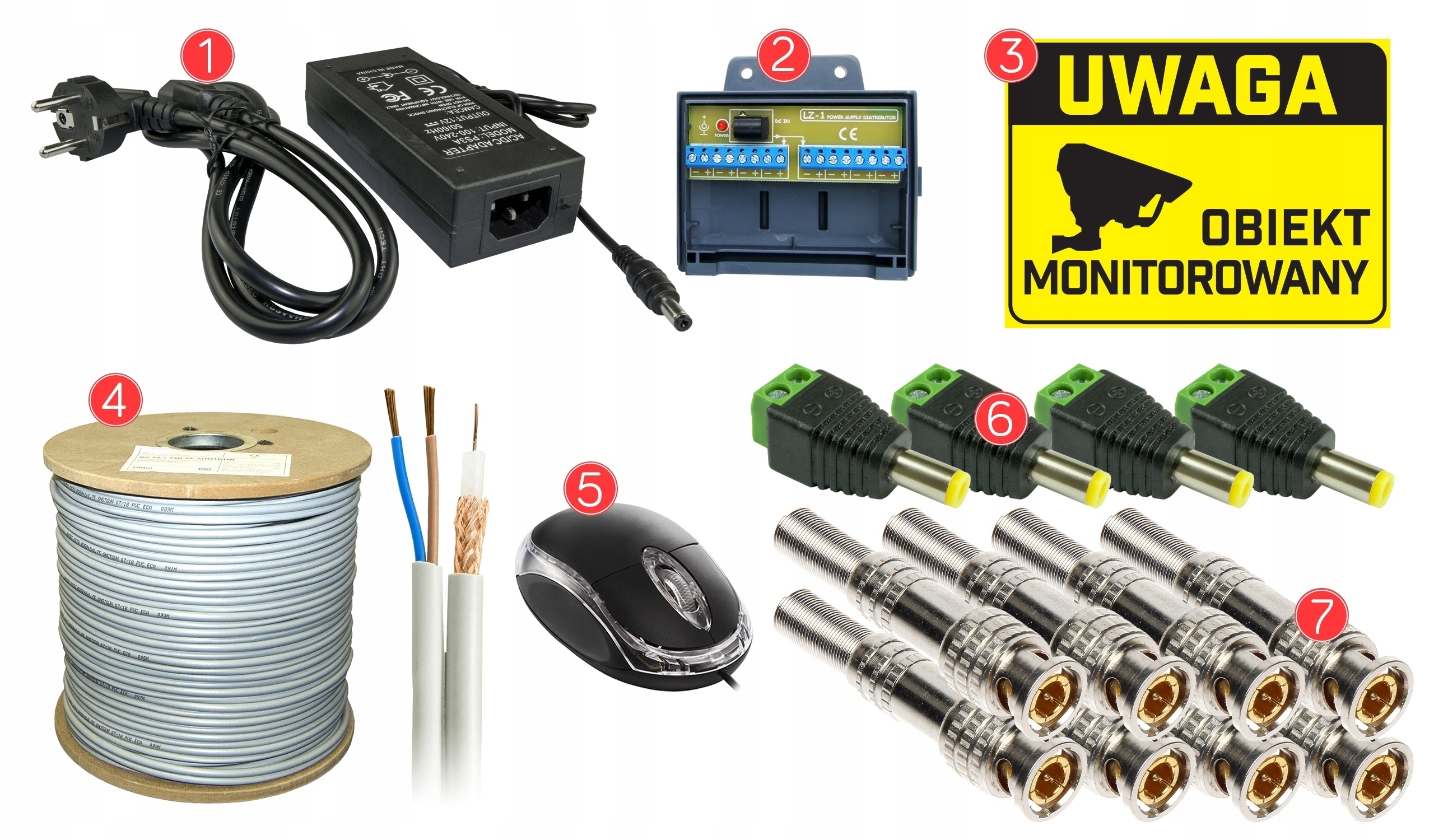 ZESTAW DO MONITORINGU 4 KAMERY FULL HD 1080P ZEWNĘTRZNE APLIKACJA ONLINE Szerokość produktu 40 cm